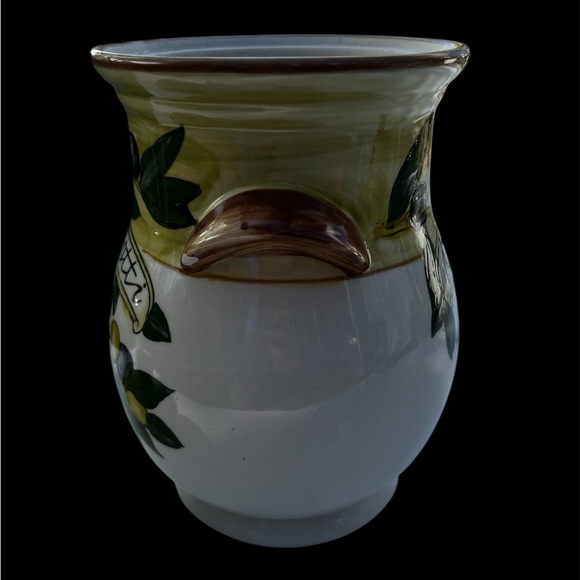 Hand-Painted Biscotti Jar with Olive Design - Picture 4 of 7